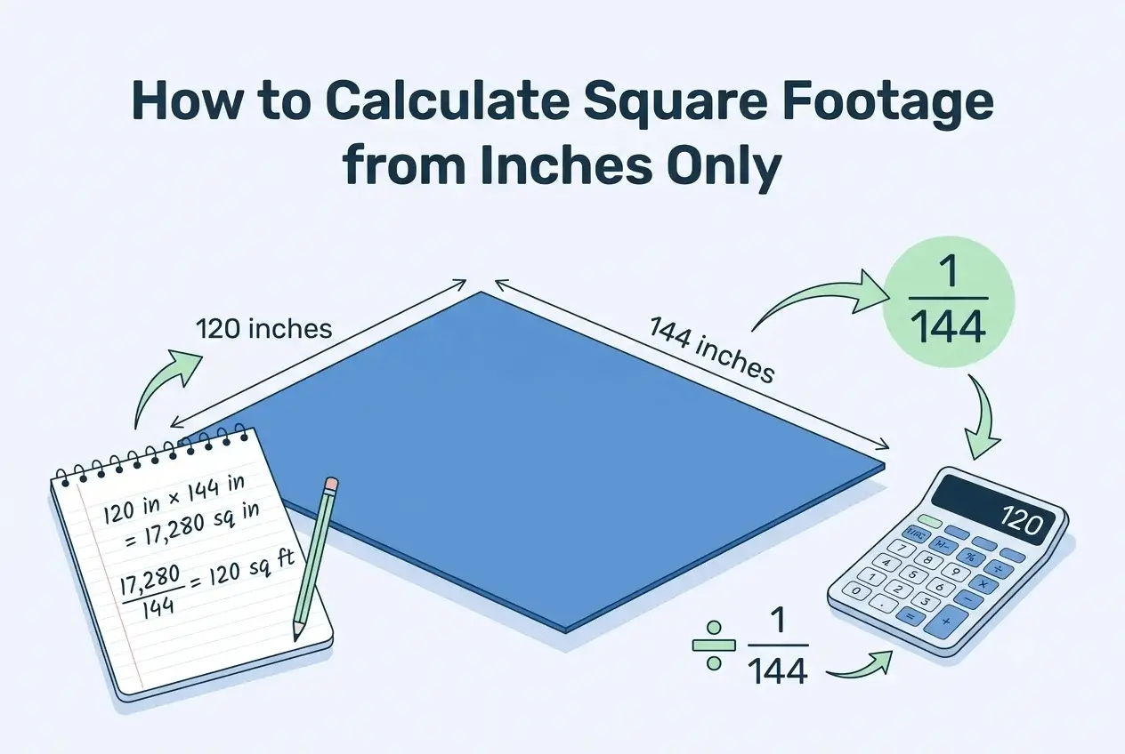 How to Calculate Square Footage from Inches Only