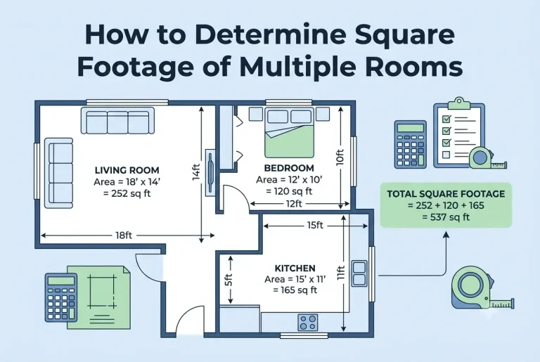 How to Determine Square Footage of Multiple Rooms