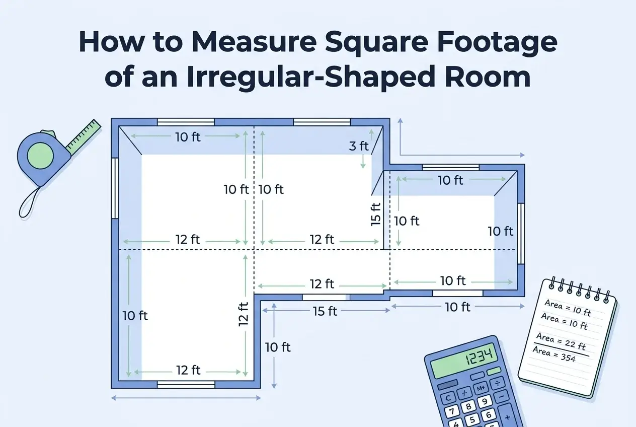 How to Measure Square Footage of an Irregular-Shaped Room
